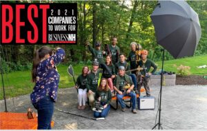 Group of people getting photographed