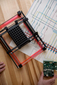 Overhead shot of schematic